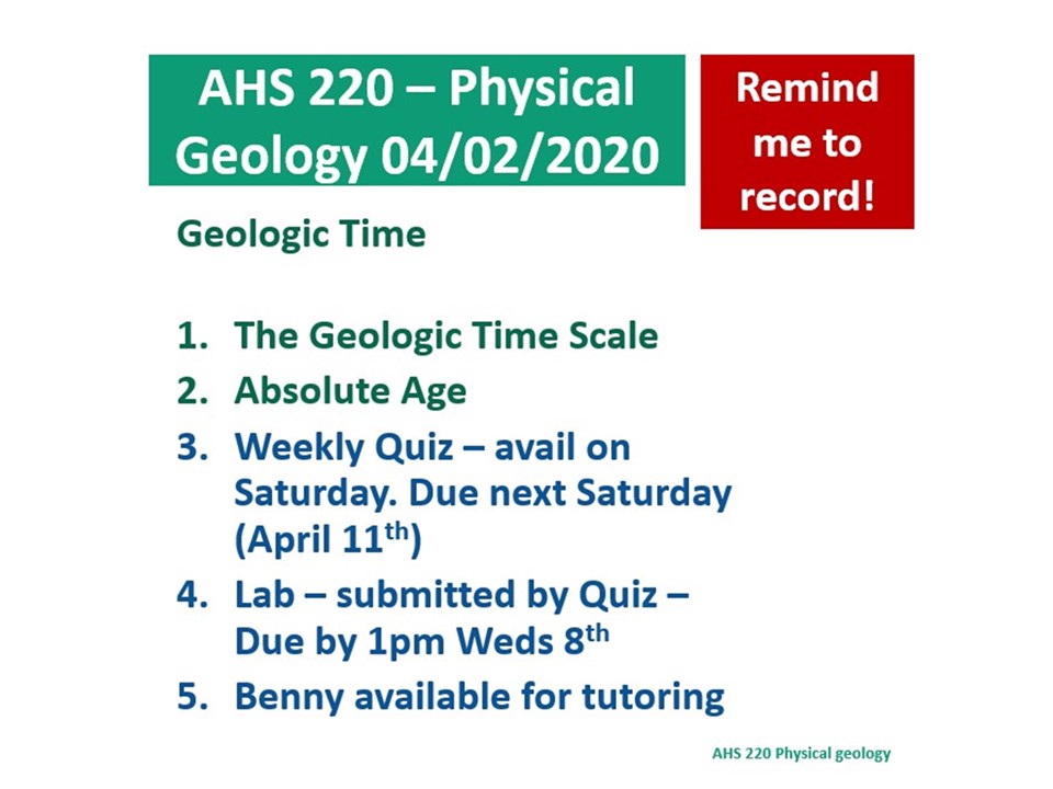 A class syllabus listing homework and test dates.