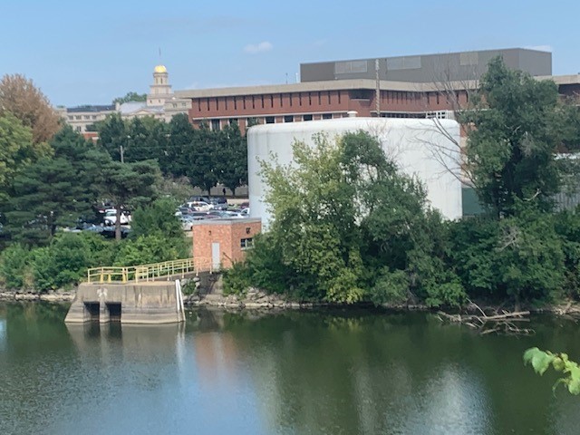 Photograph of the University of Iowa Water Treatment plant intake